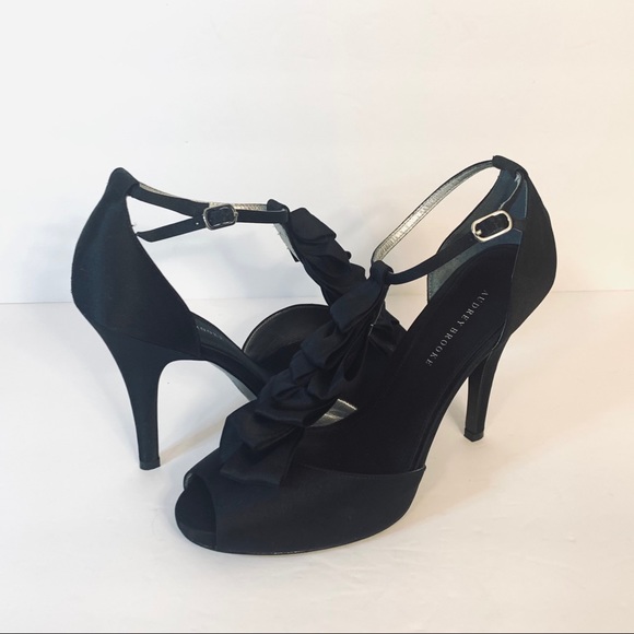 Audrey Brook | Estella Black Satin Peep To… - Picture 5 of 14